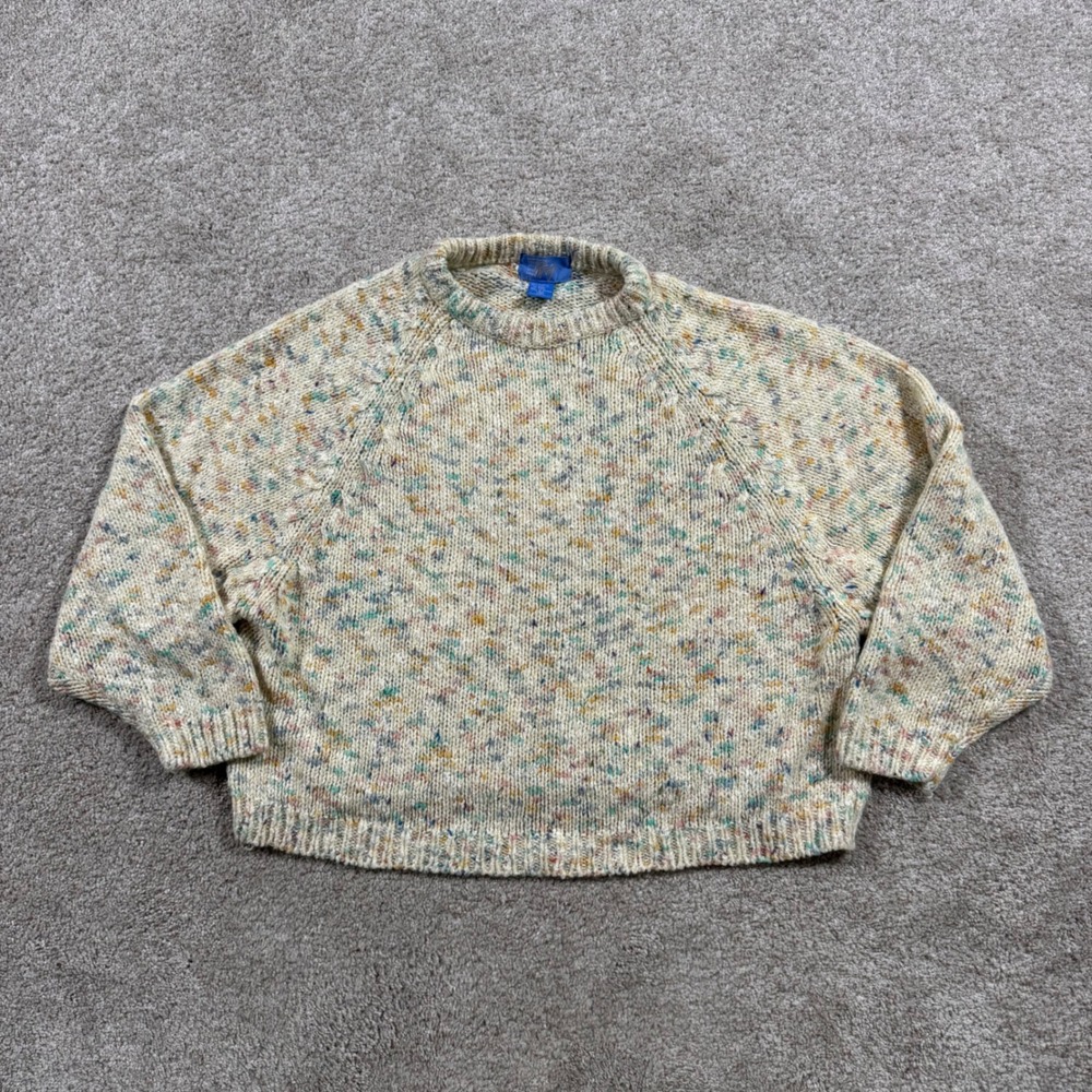 Vintage Sport Fifty Womens Confetti Knit Crewneck Sweater Multi-Color Small